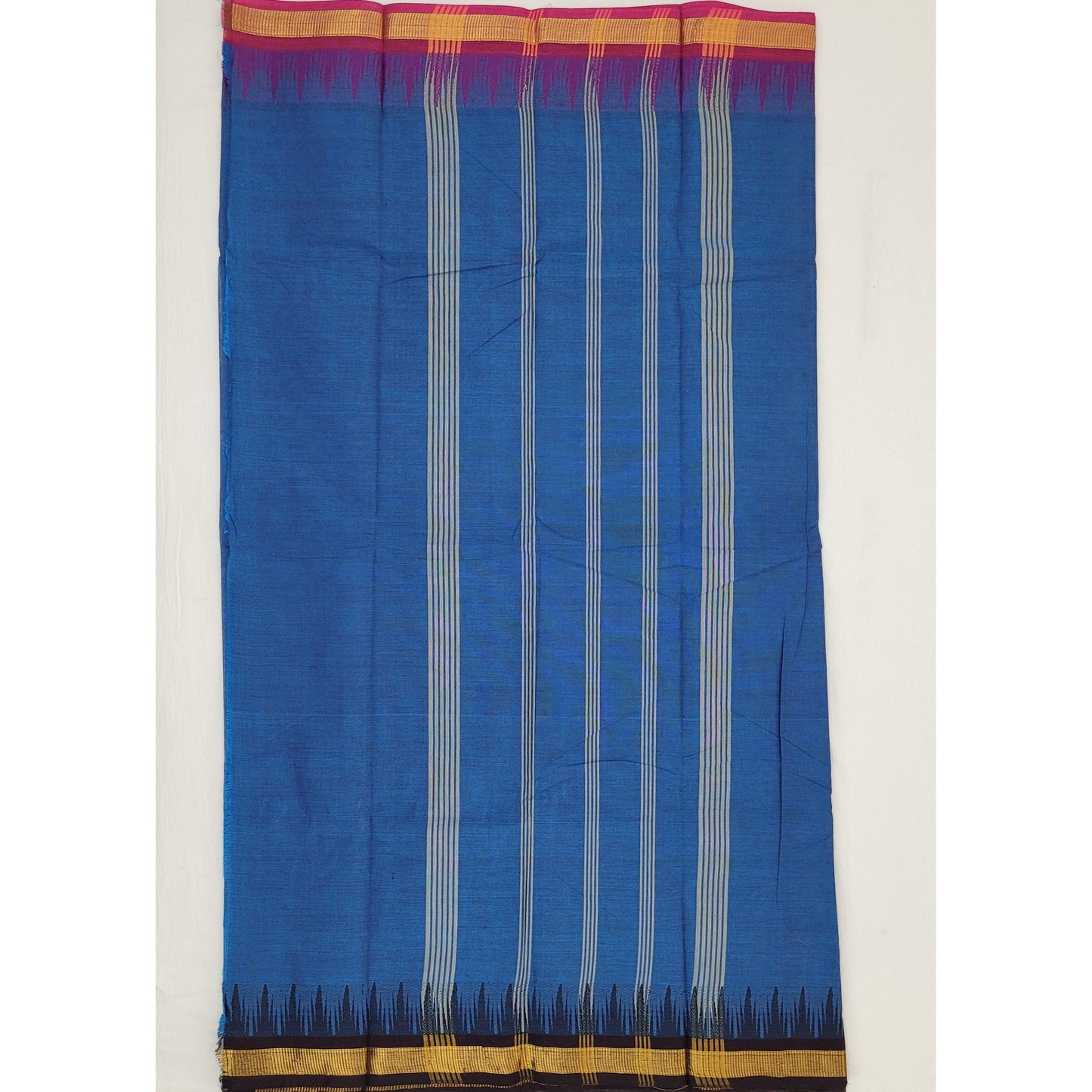 Blue Color Chettinadu Pure Cotton Saree - Vinshika