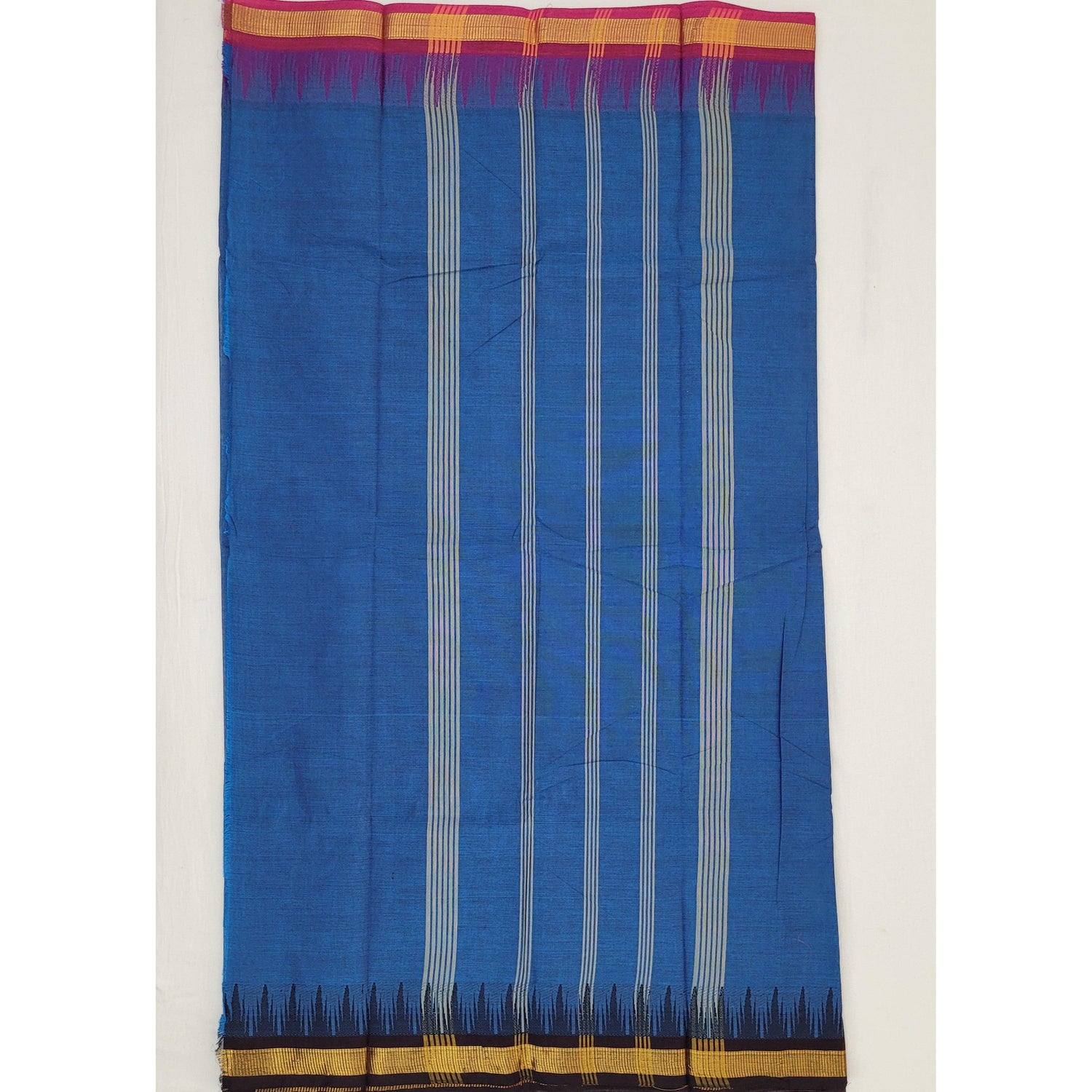 Blue Color Chettinadu Pure Cotton Saree - Vinshika