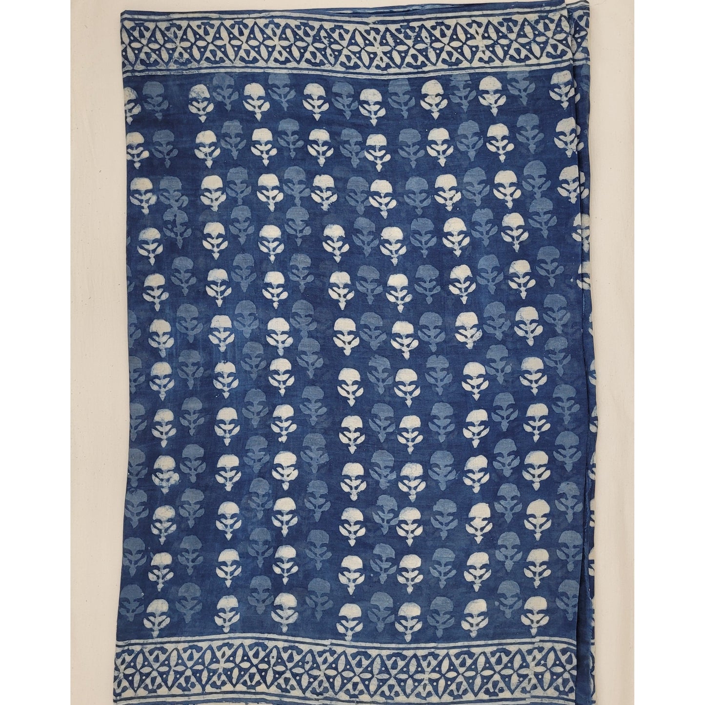 Hand Block Printed Bagru mul mul cotton saree with printed blouse - Vinshika