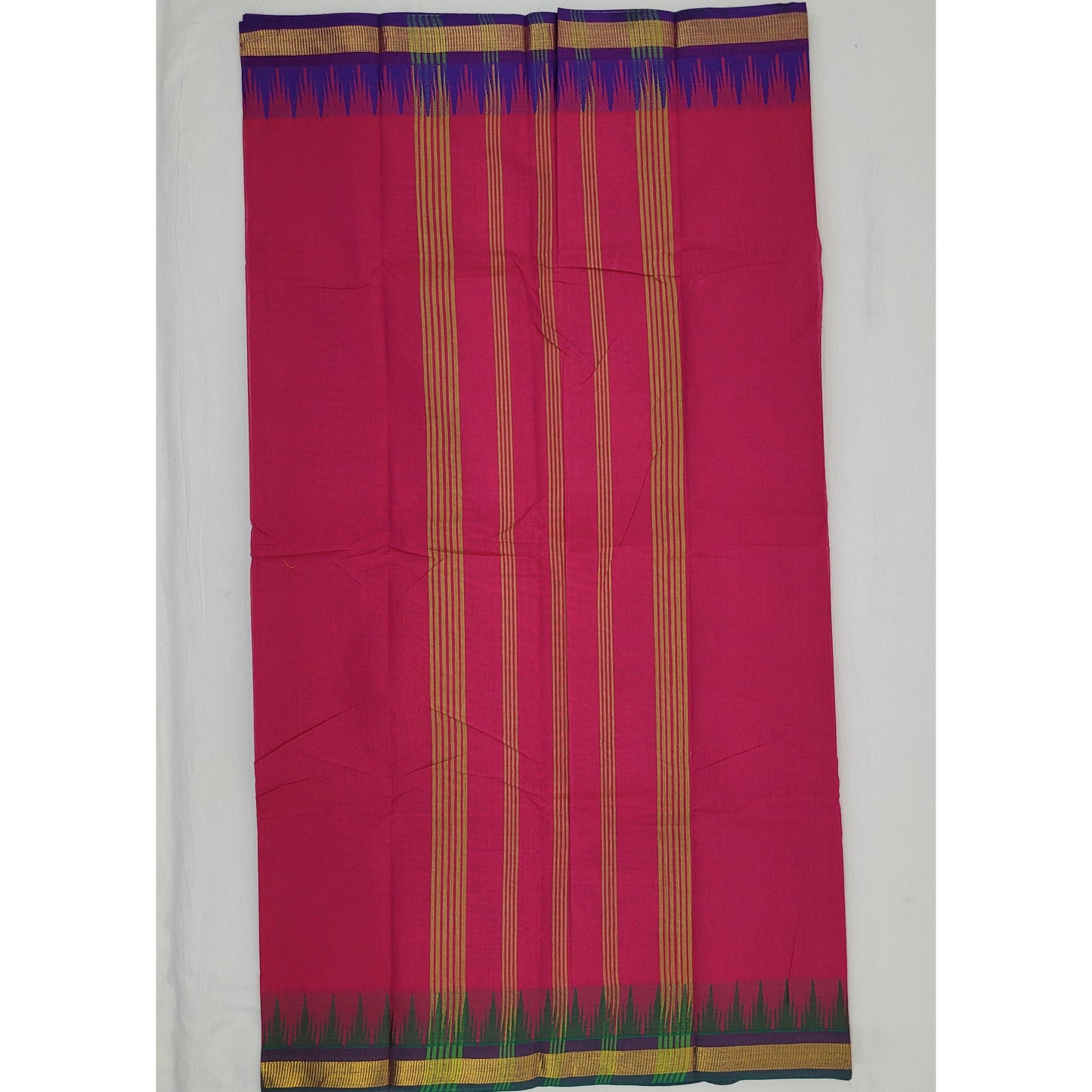 Neon Pink Color Chettinadu Pure Cotton Saree - Vinshika