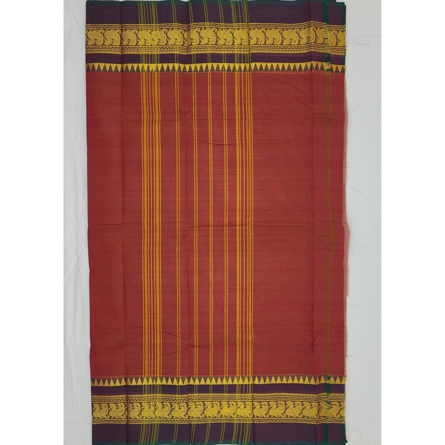 Scarlet Color Chettinadu Pure Cotton Saree - Vinshika