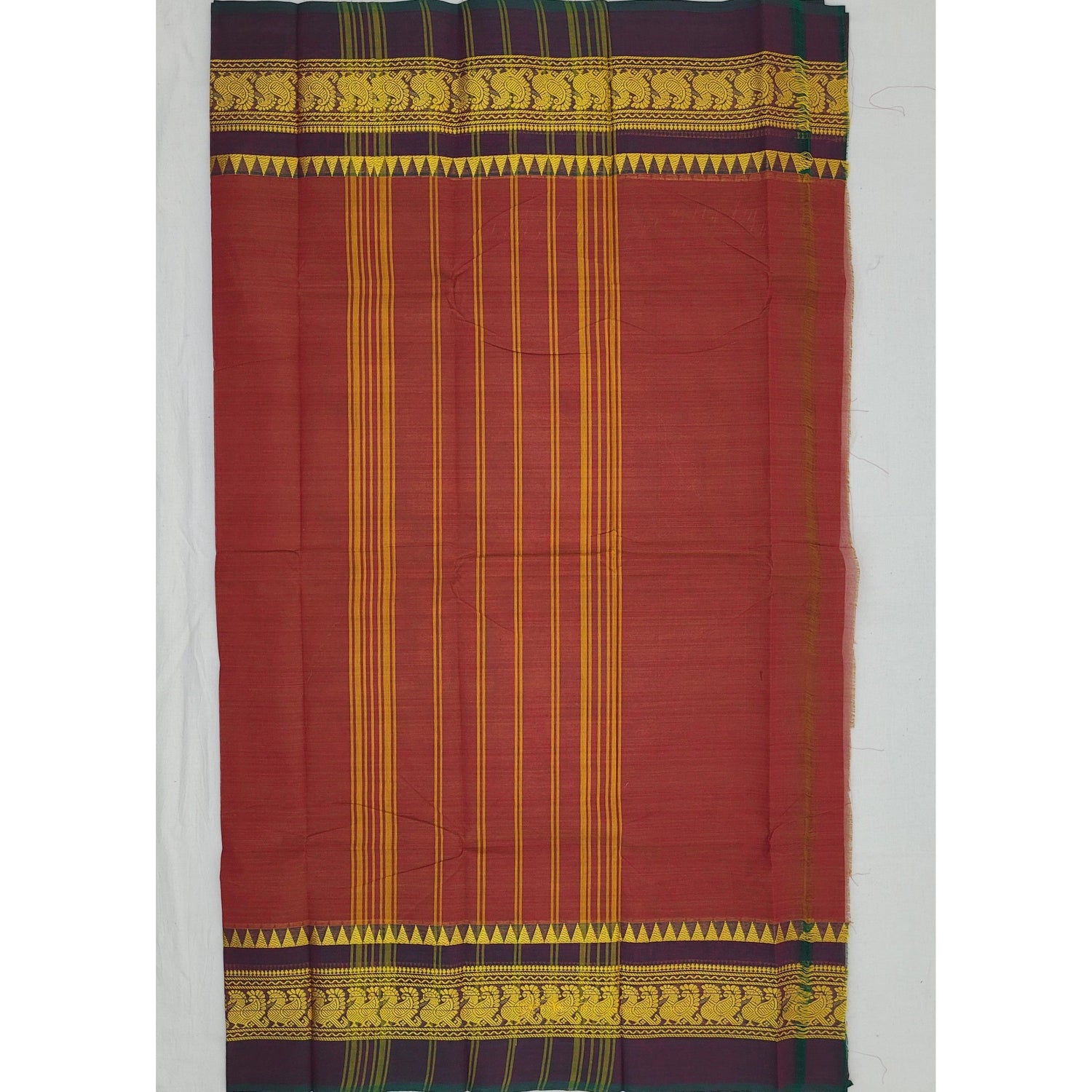 Scarlet Color Chettinadu Pure Cotton Saree - Vinshika