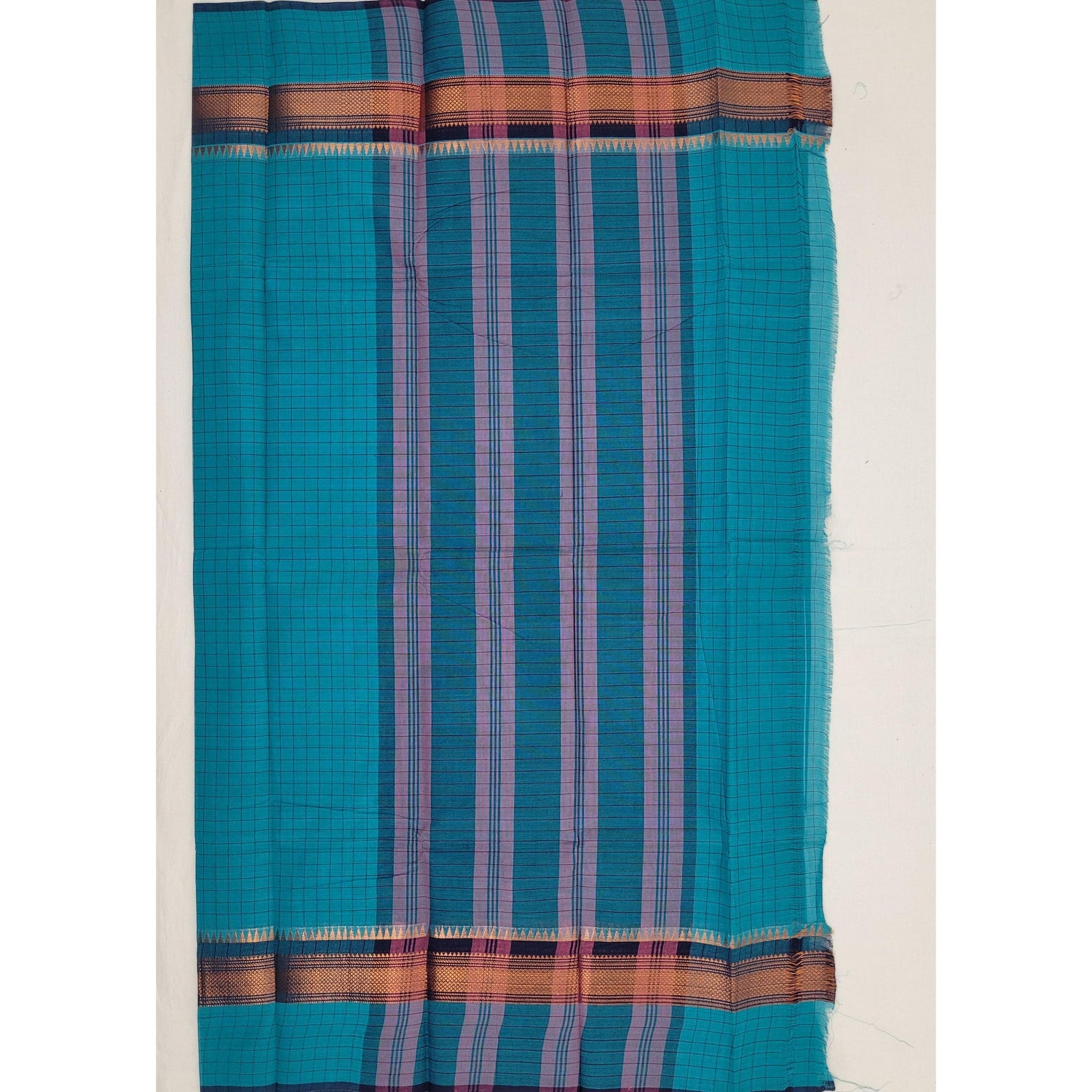 Blue Color Chettinadu Pure Cotton Saree - Vinshika