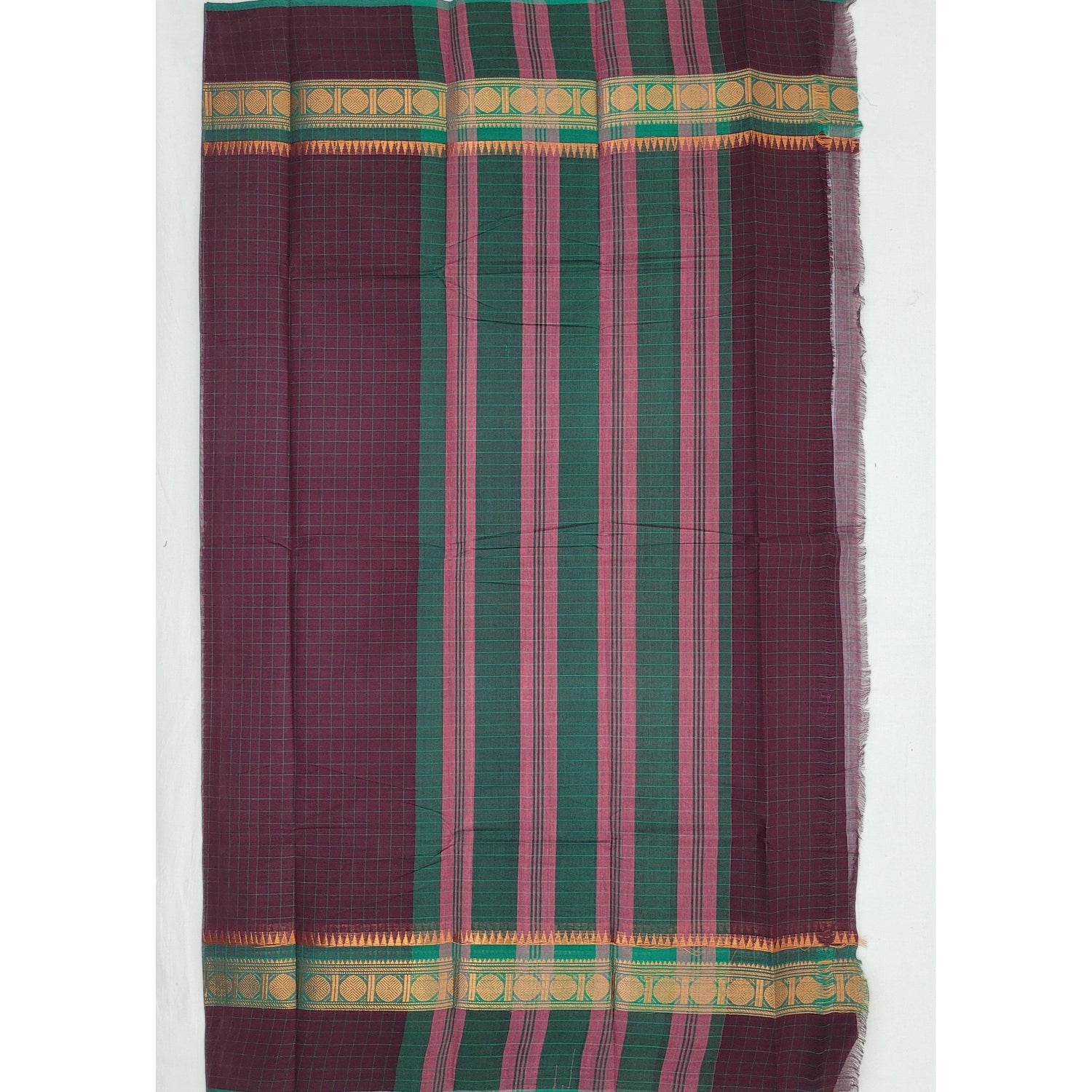 Grape Wine Color Chettinadu Pure Cotton Saree - Vinshika