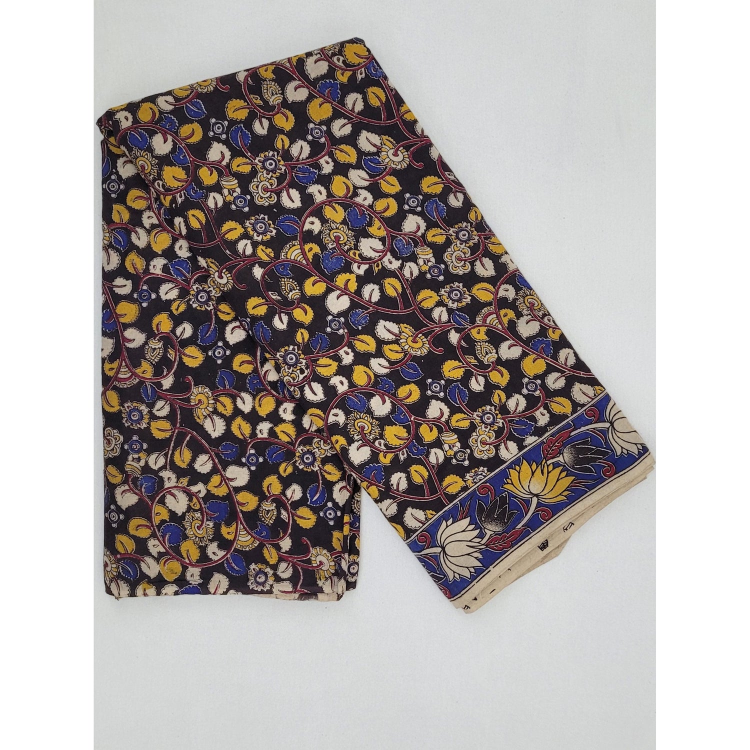 Handprinted Kalamkari Cotton saree - Vinshika