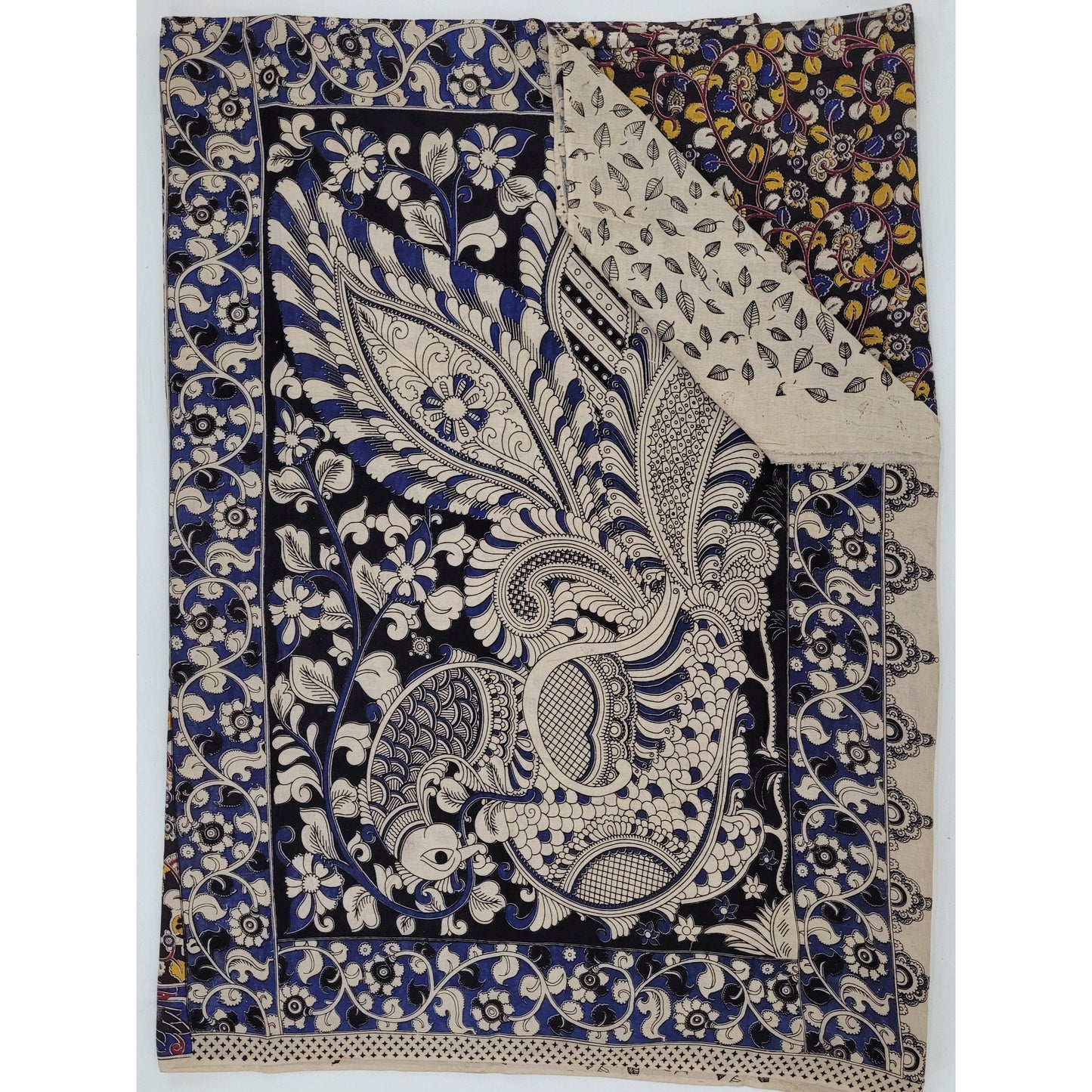 Handprinted Kalamkari Cotton saree - Vinshika