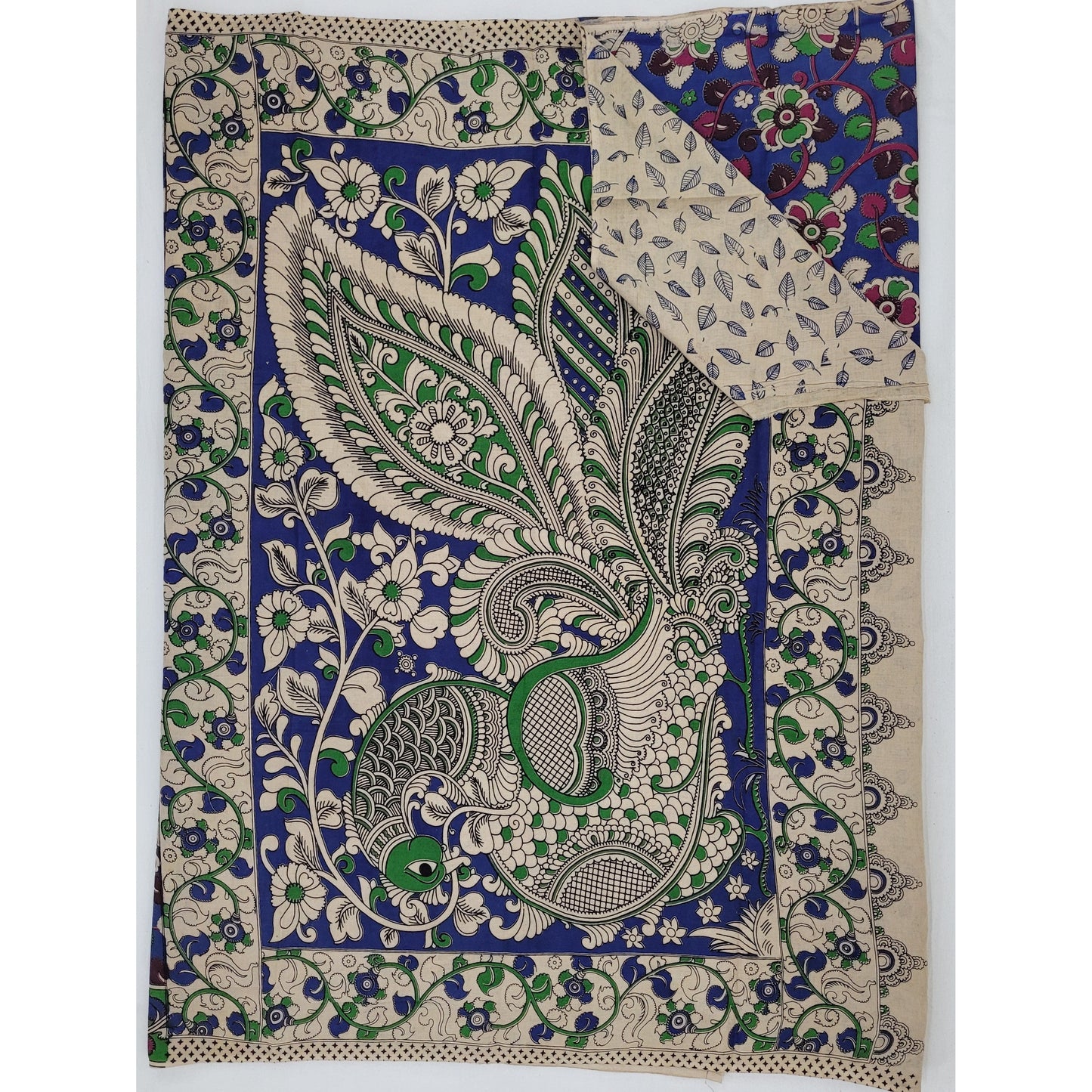 Handprinted Kalamkari Cotton saree - Vinshika