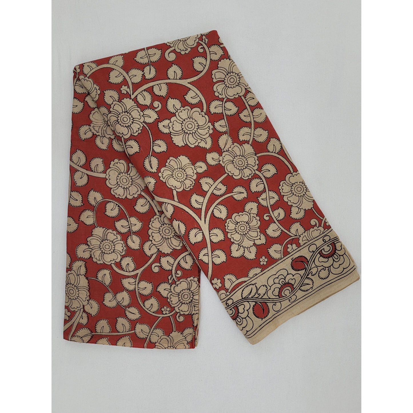 Handprinted Kalamkari Cotton saree - Vinshika