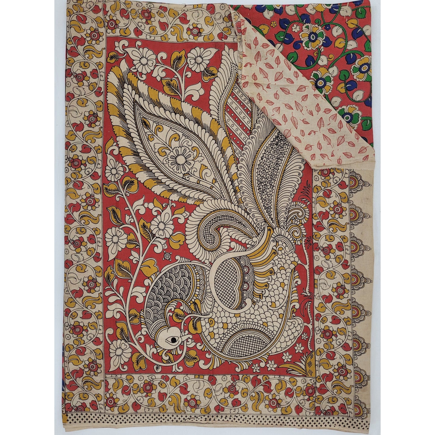 Handprinted Kalamkari Cotton saree - Vinshika