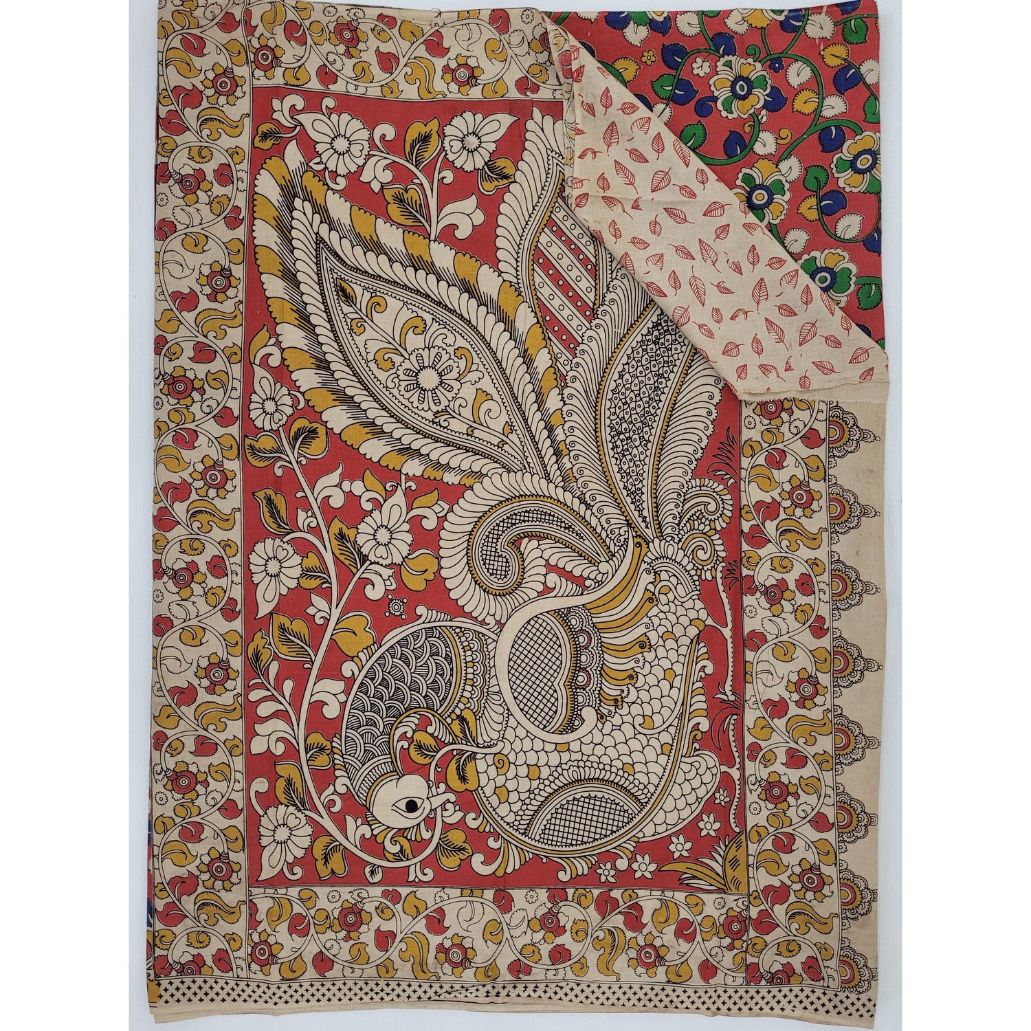 Handprinted Kalamkari Cotton saree - Vinshika