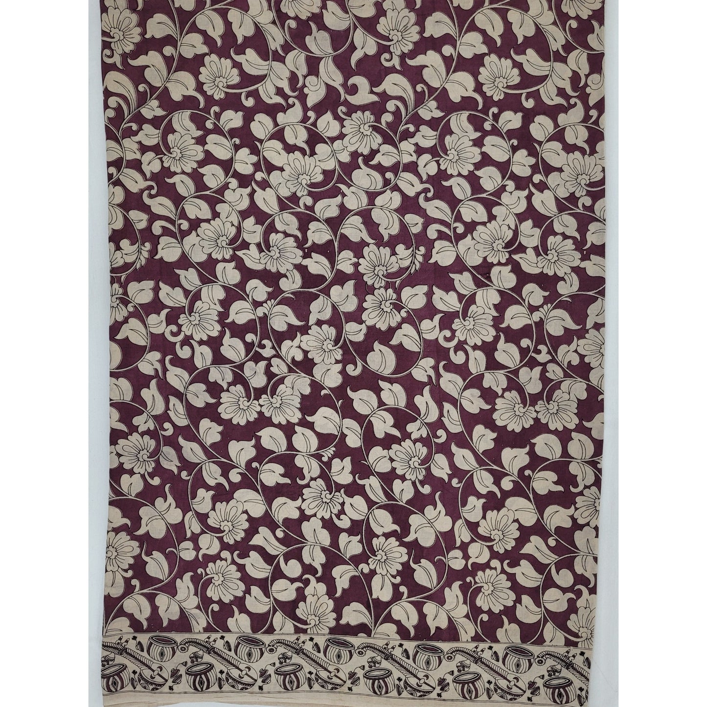 Handprinted Kalamkari Cotton saree - Vinshika