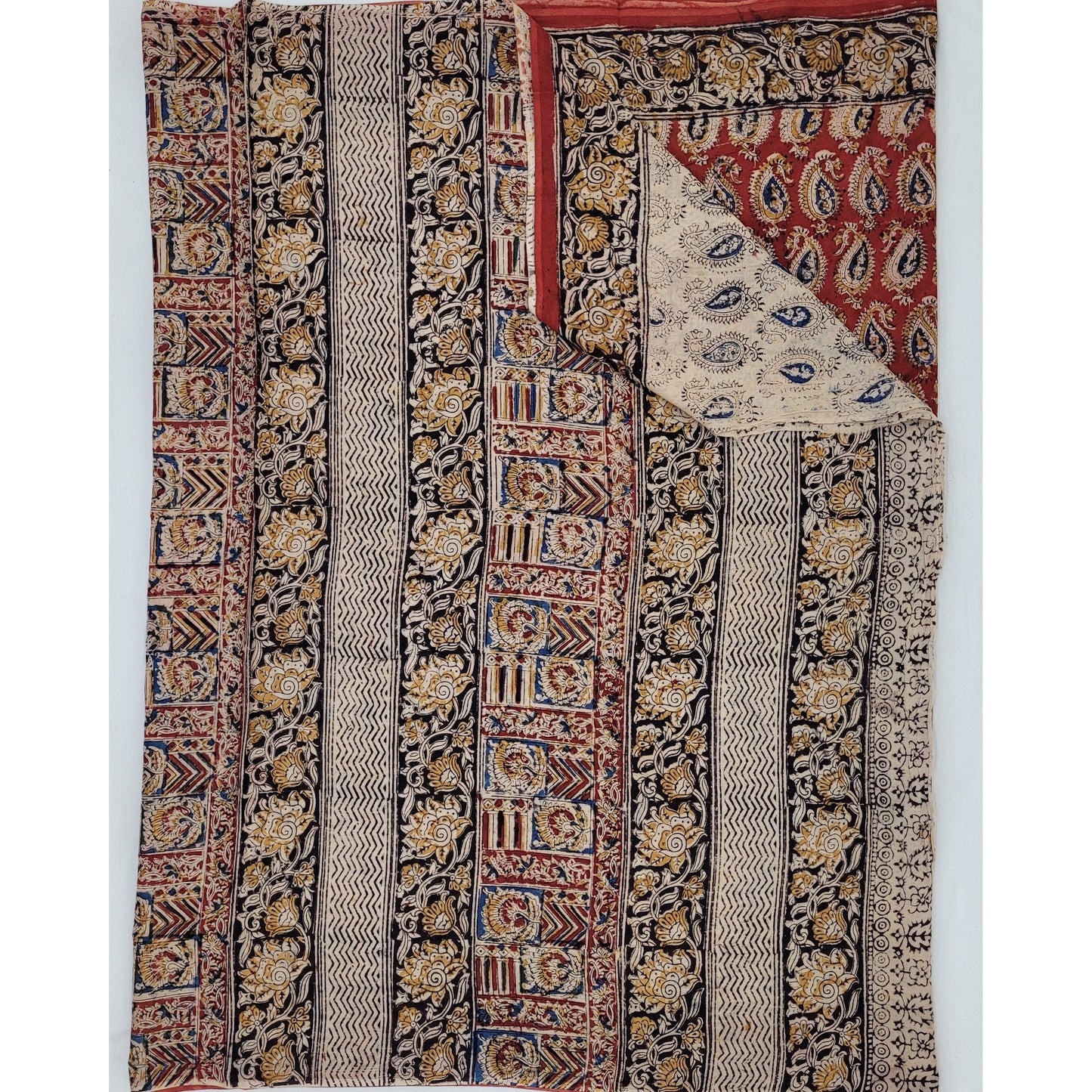Kalamkari Block Printed cotton saree - Vinshika