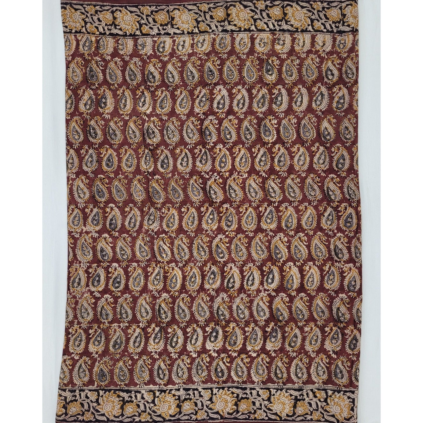 Hand Block printed Kalamkari cotton saree - Vinshika