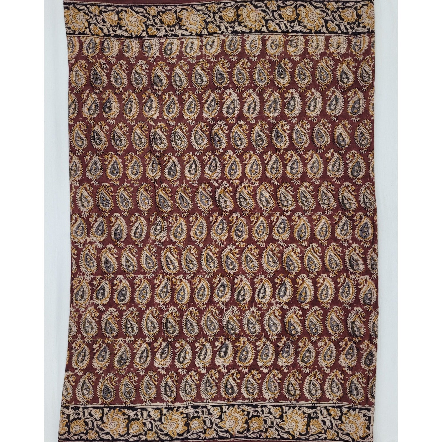 Hand Block printed Kalamkari cotton saree - Vinshika