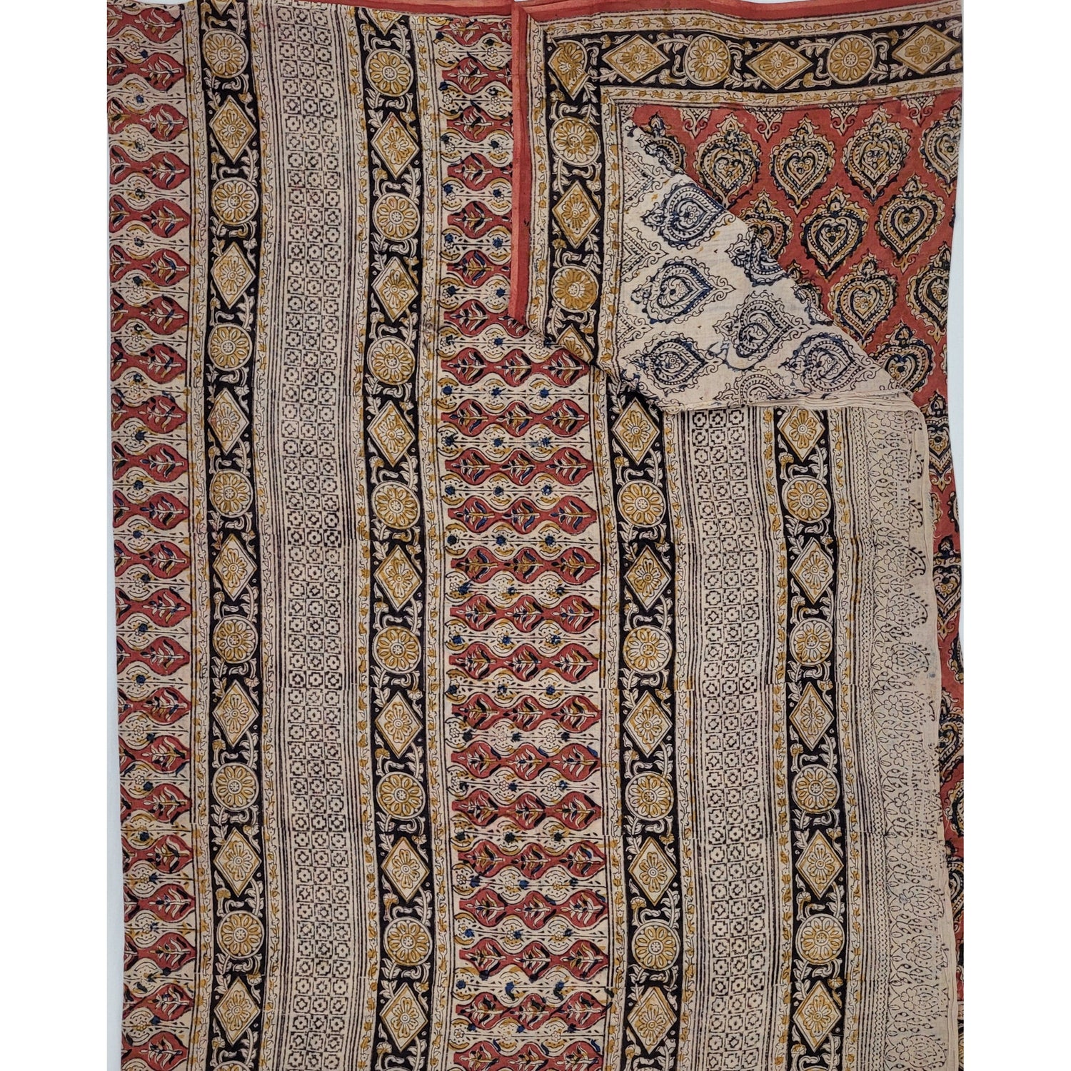 Kalamkari Block Printed cotton saree - Vinshika