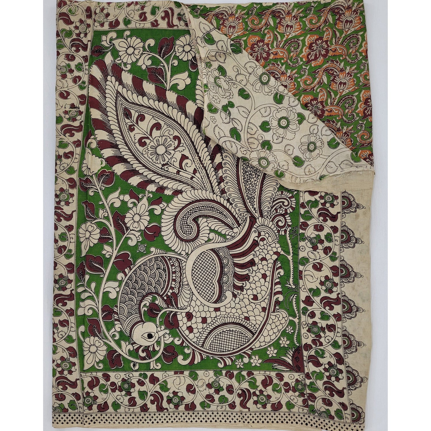 Handprinted Kalamkari Silk saree - Vinshika