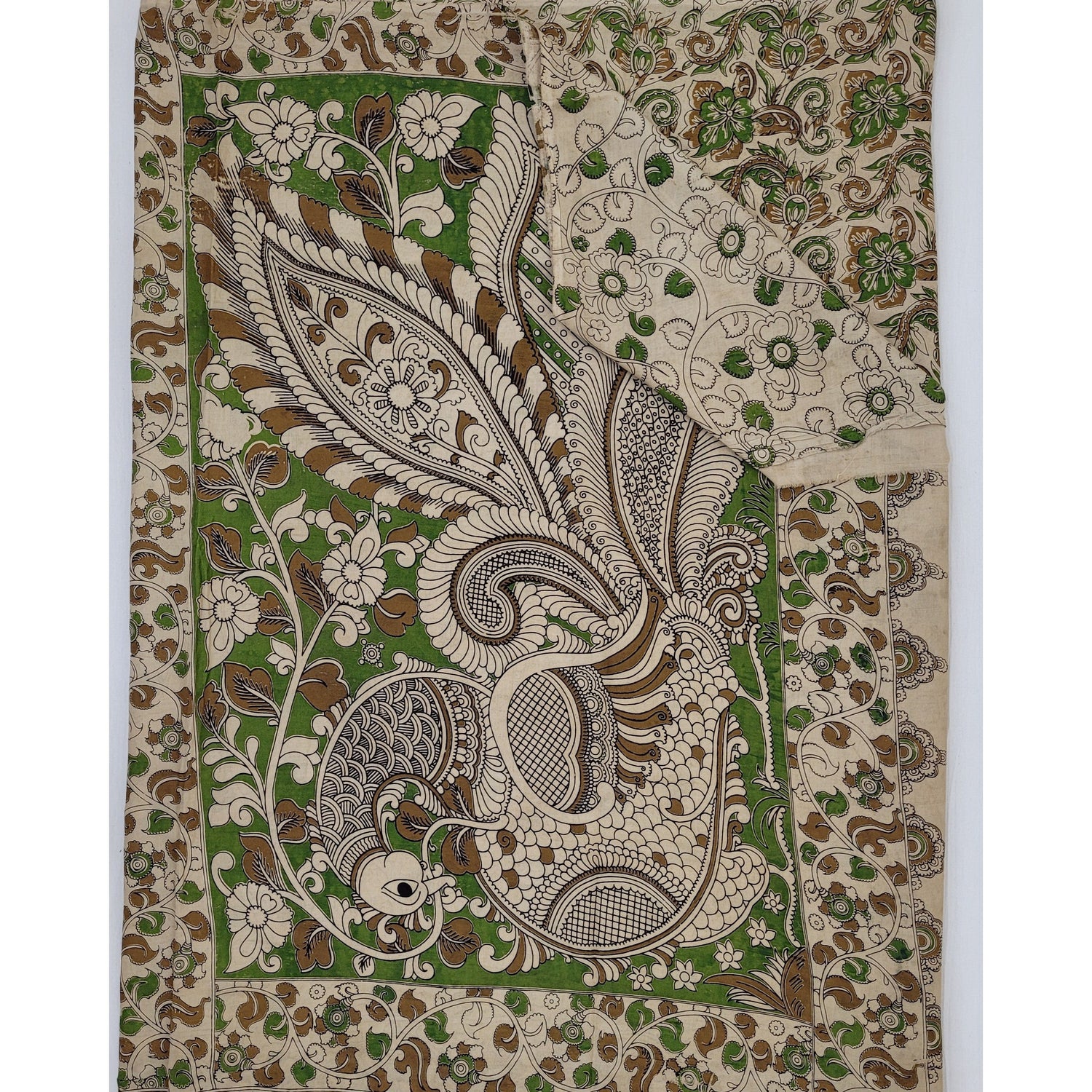 Handprinted Kalamkari Silk saree - Vinshika