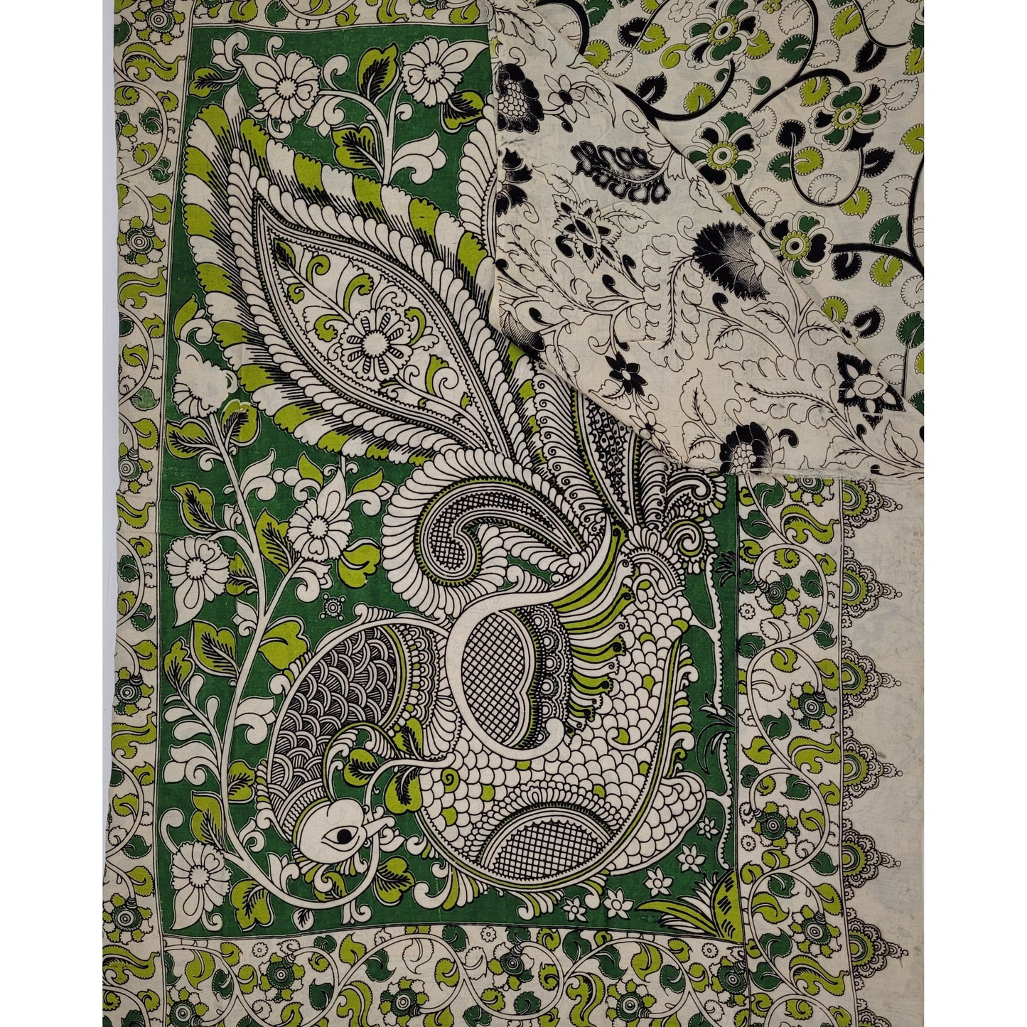 Handprinted Kalamkari Silk saree - Vinshika