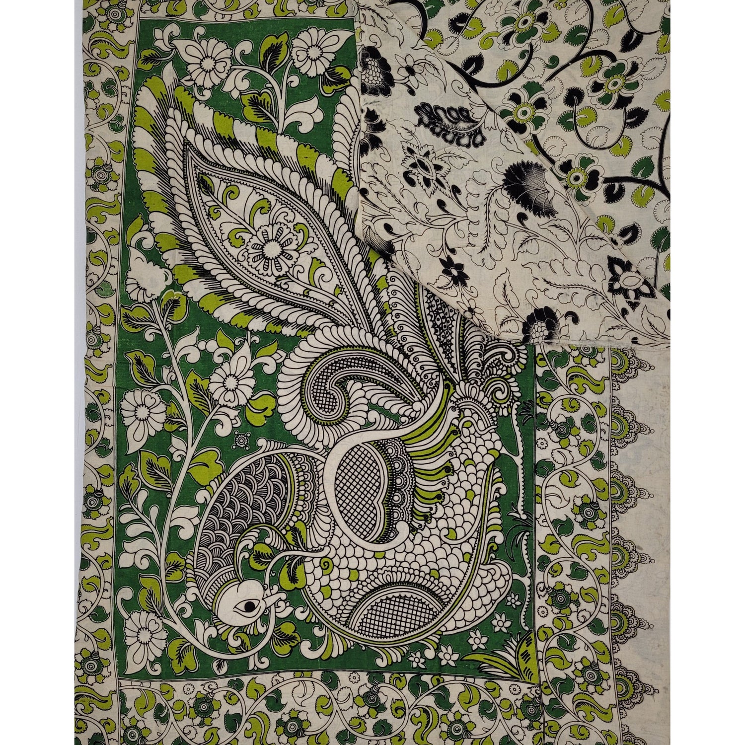 Handprinted Kalamkari Silk saree - Vinshika
