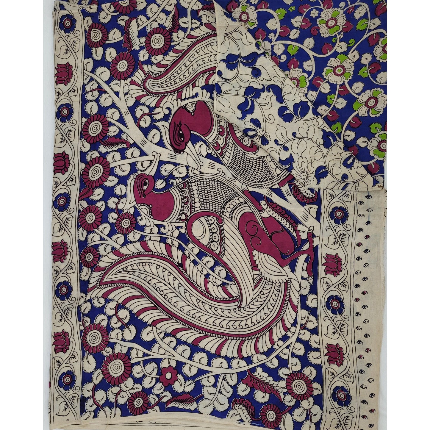 Handprinted Kalamkari Silk saree - Vinshika