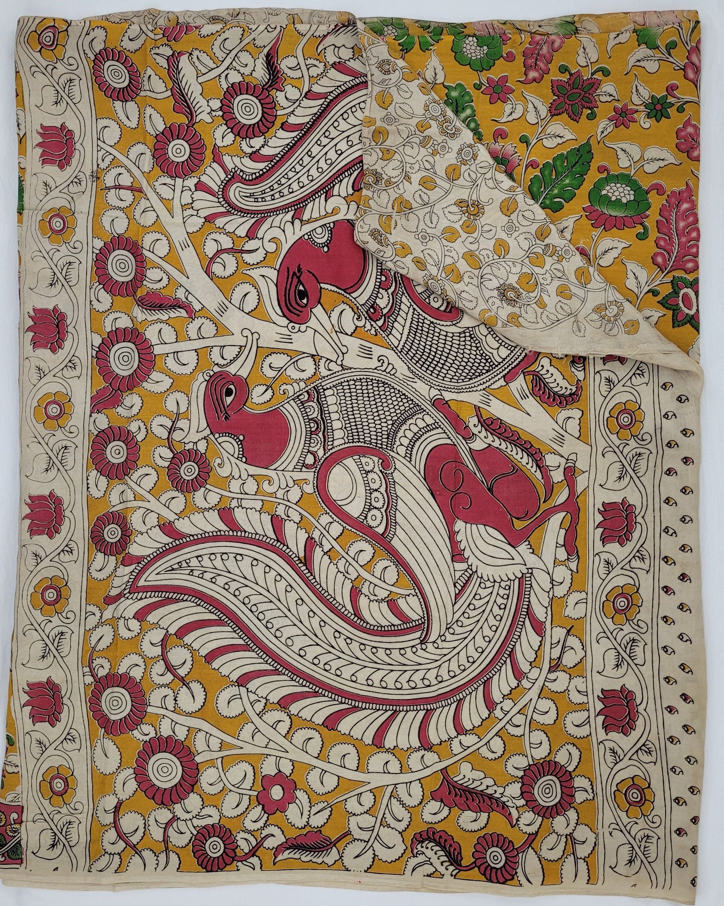 Handprinted Kalamkari Silk saree - Vinshika