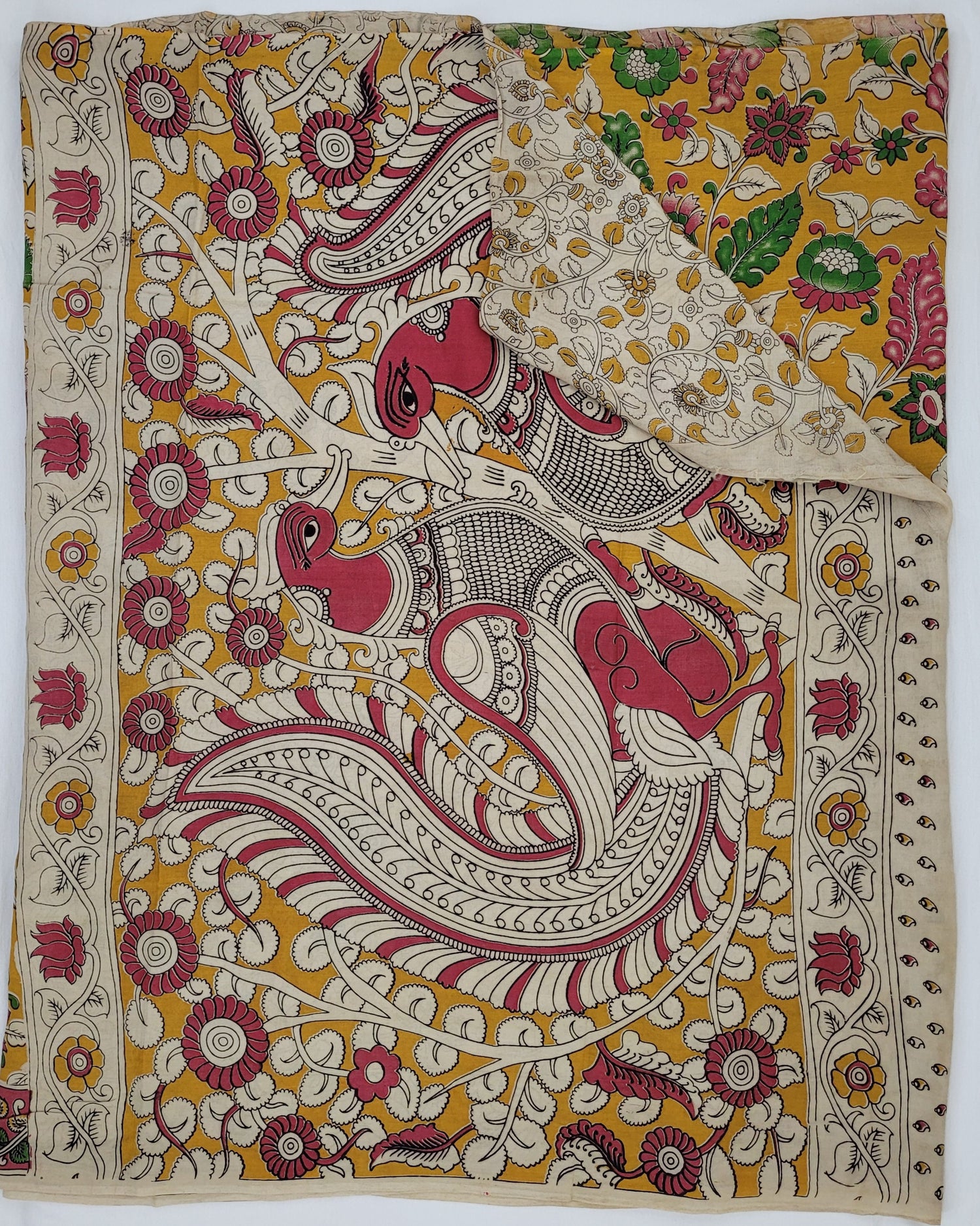 Handprinted Kalamkari Silk saree - Vinshika
