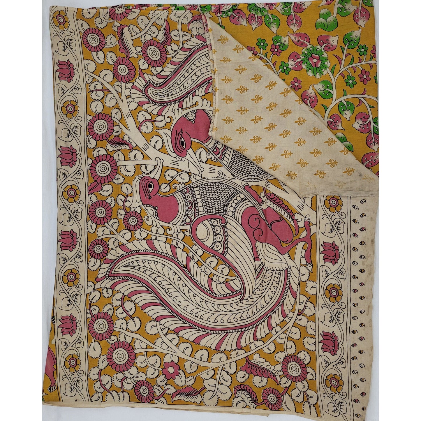 Handprinted Kalamkari Silk saree - Vinshika