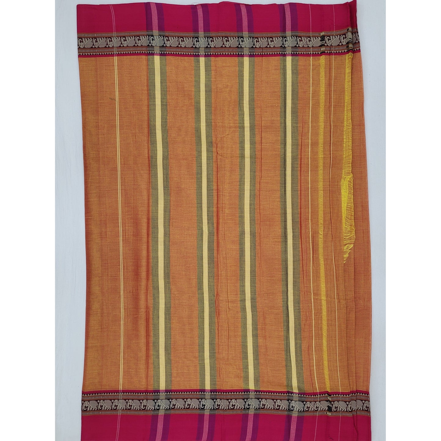 Narayanpet pure cotton thread border saree - Vinshika