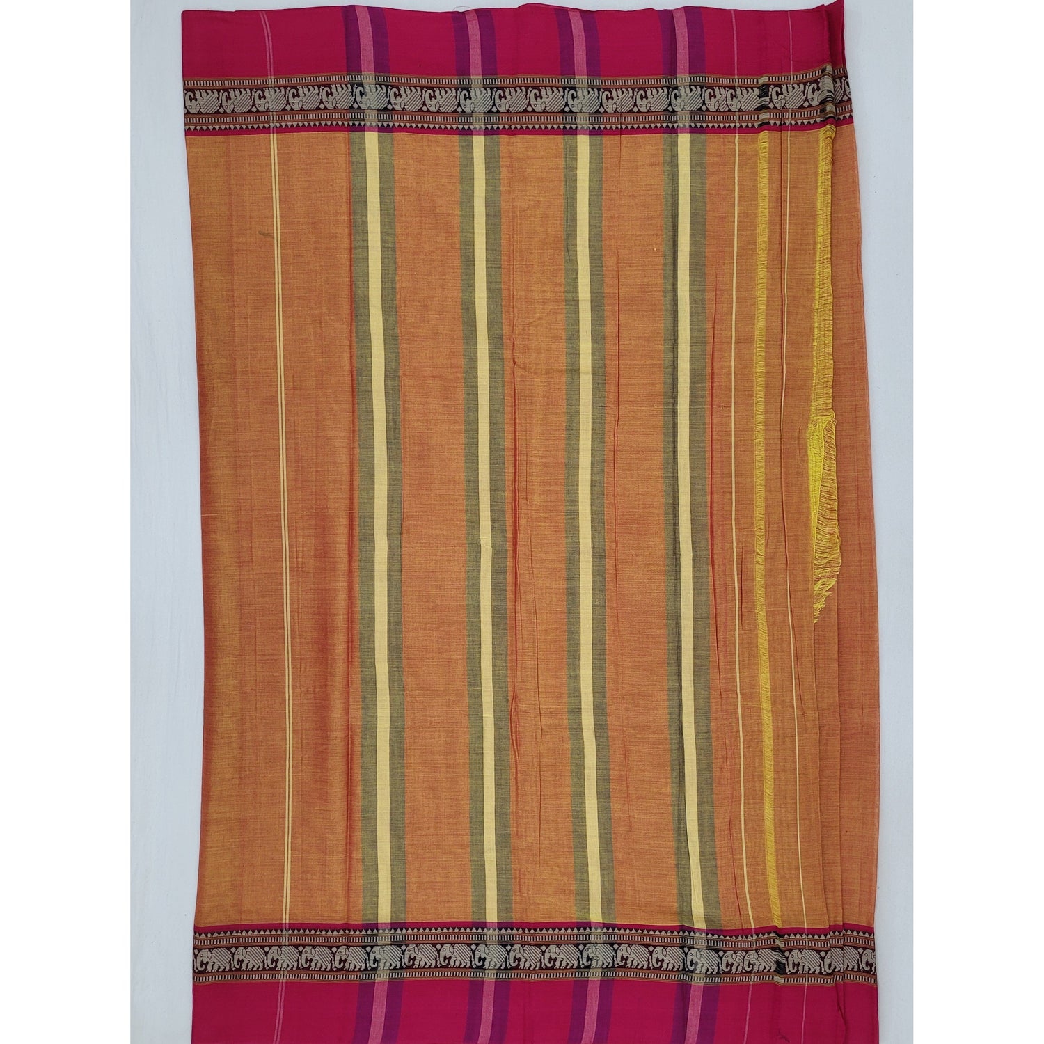 Narayanpet pure cotton thread border saree - Vinshika
