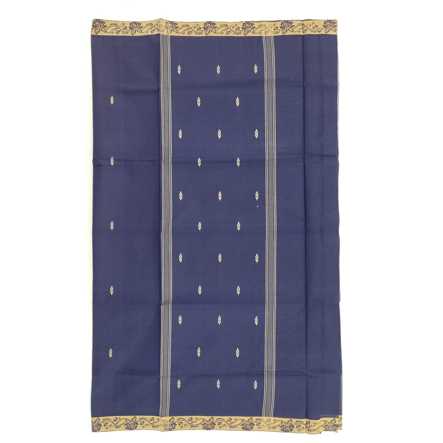 Navy Blue Color Venkatagiri Handloom Cotton Saree - Vinshika