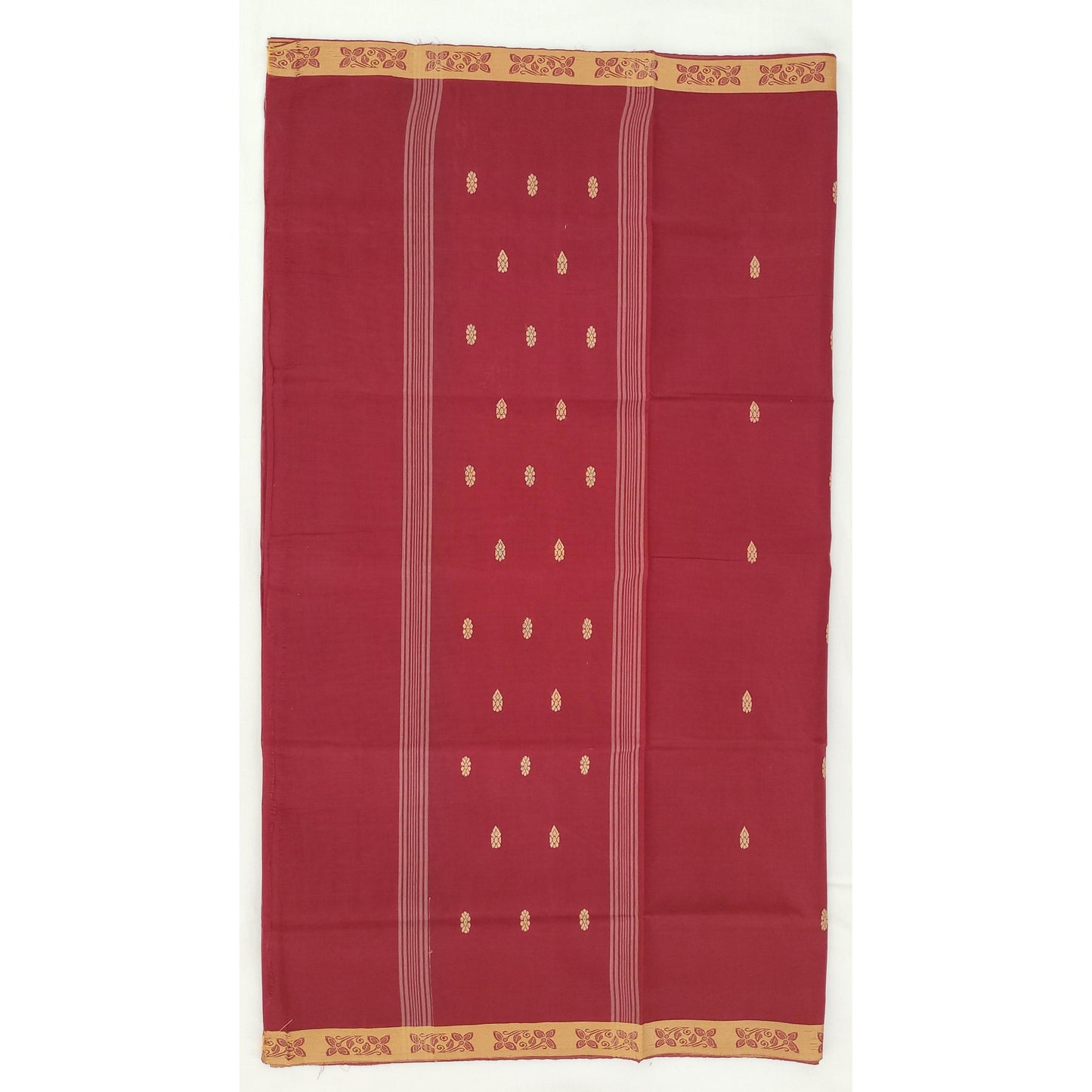 Maroon Color Venkatagiri Handloom Cotton Saree - Vinshika