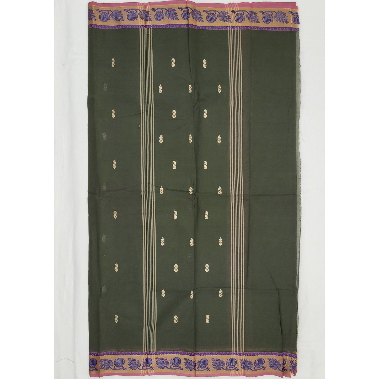 Green Color Venkatagiri Handloom Cotton Saree - Vinshika