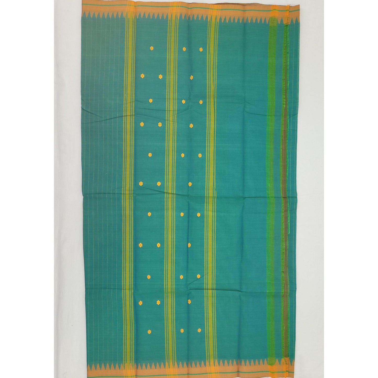 Green Color Venkatagiri Handloom Cotton Saree - Vinshika