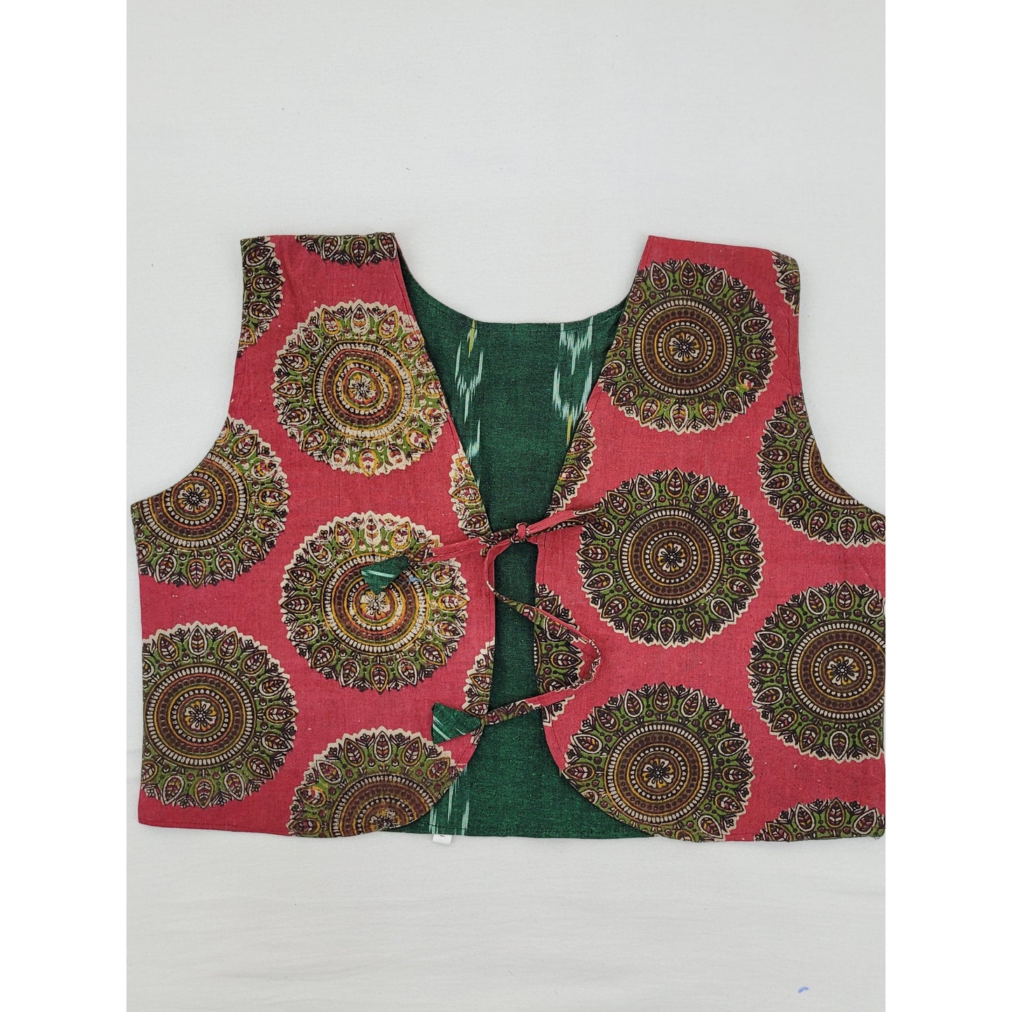 Kalamkari and Ikat Reversible Women’s Waist Coat - Vinshika