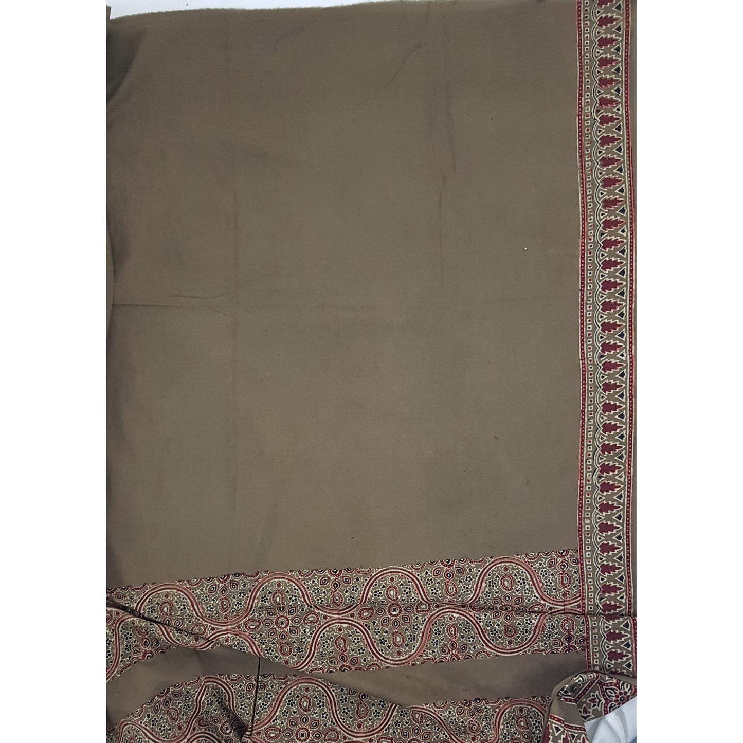Ajrakh hand block printed natural dyed Cotton saree - Vinshika