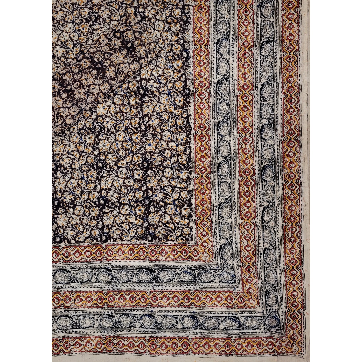 Kalamkari Hand Printed Cotton Double Bed Sheet - Vinshika