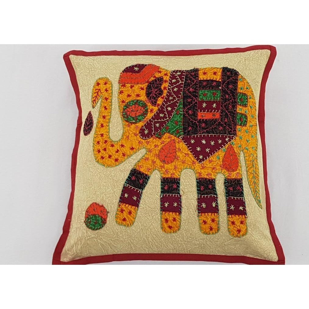 Cotton Block Print Patchwork Cushion Cover - Vinshika