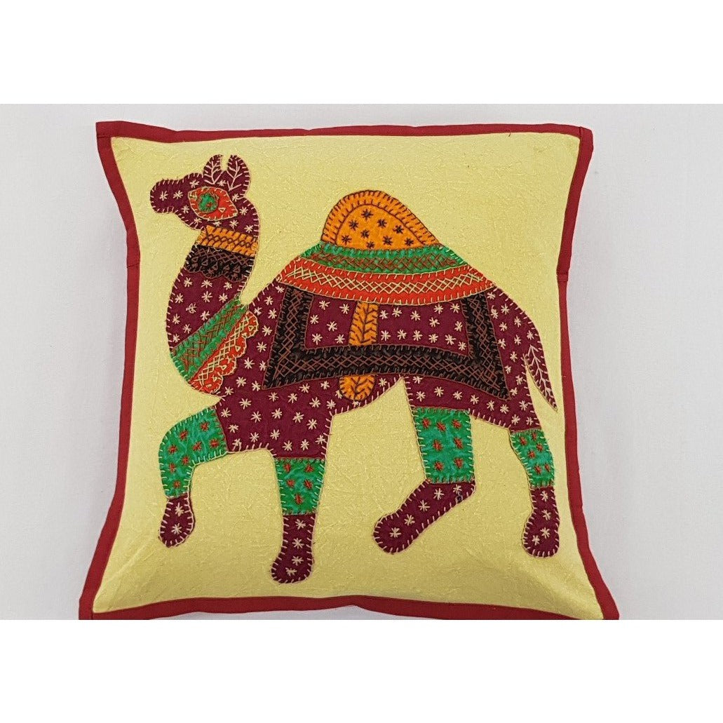 Cotton Block Print Patchwork Cushion Cover - Vinshika