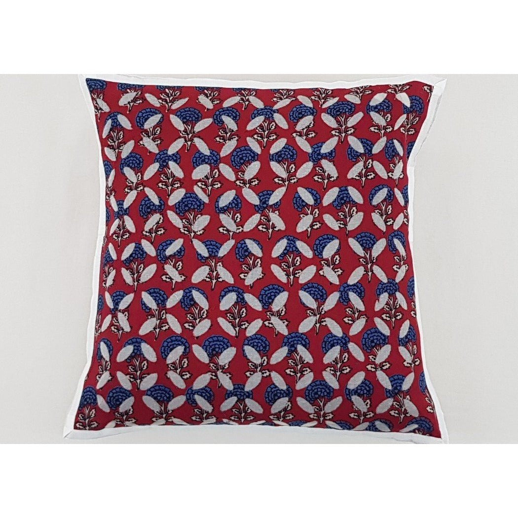 Ajrakh Cotton Applique Cushion Cover - Vinshika