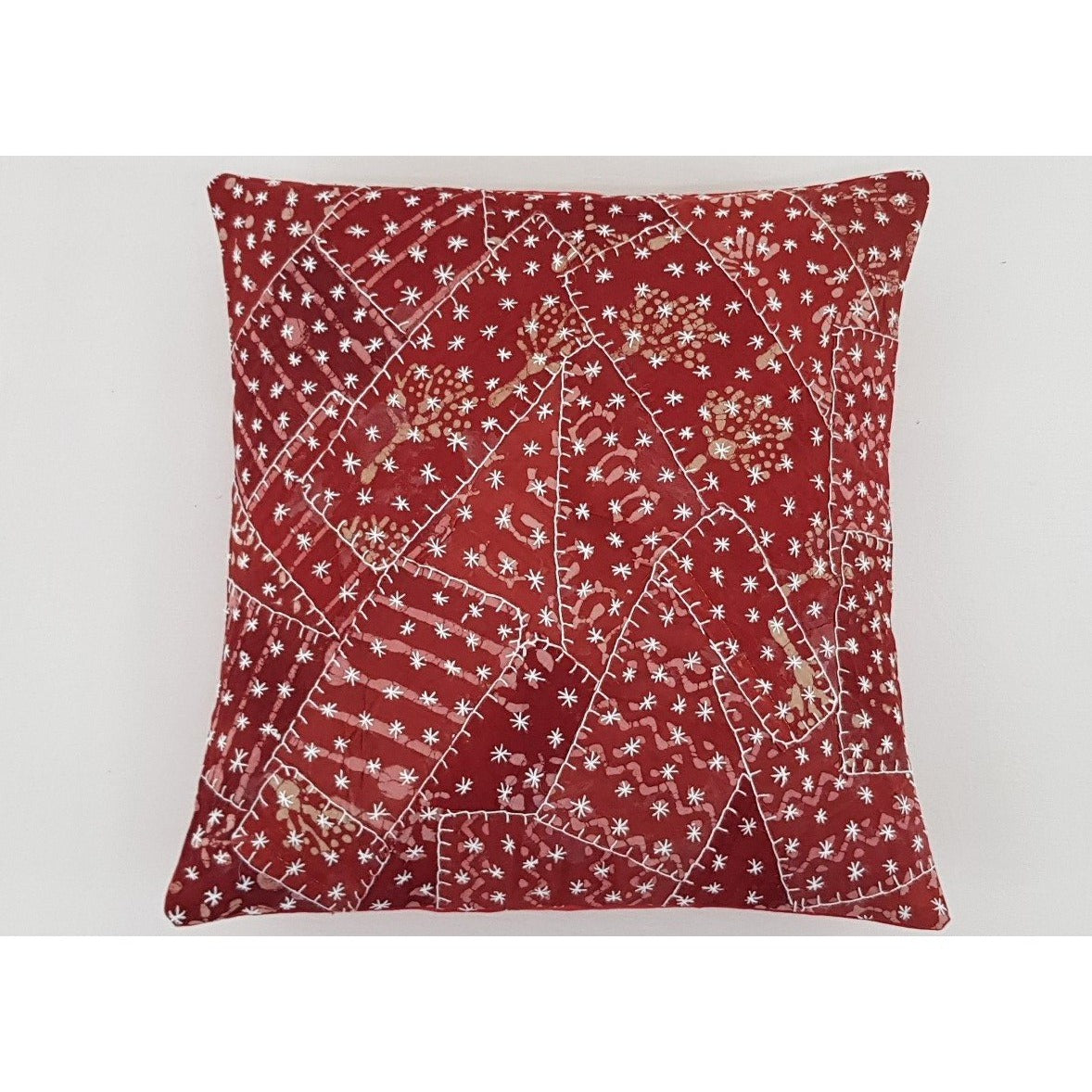 Cotton Block Print Patchwork Cushion Cover - Vinshika
