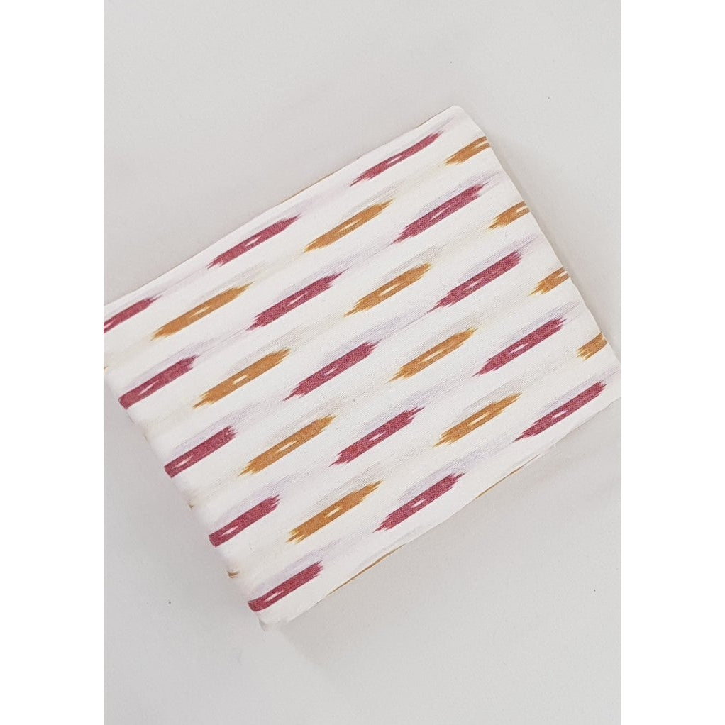 White Color Handwoven Ikat cotton fabric - Vinshika