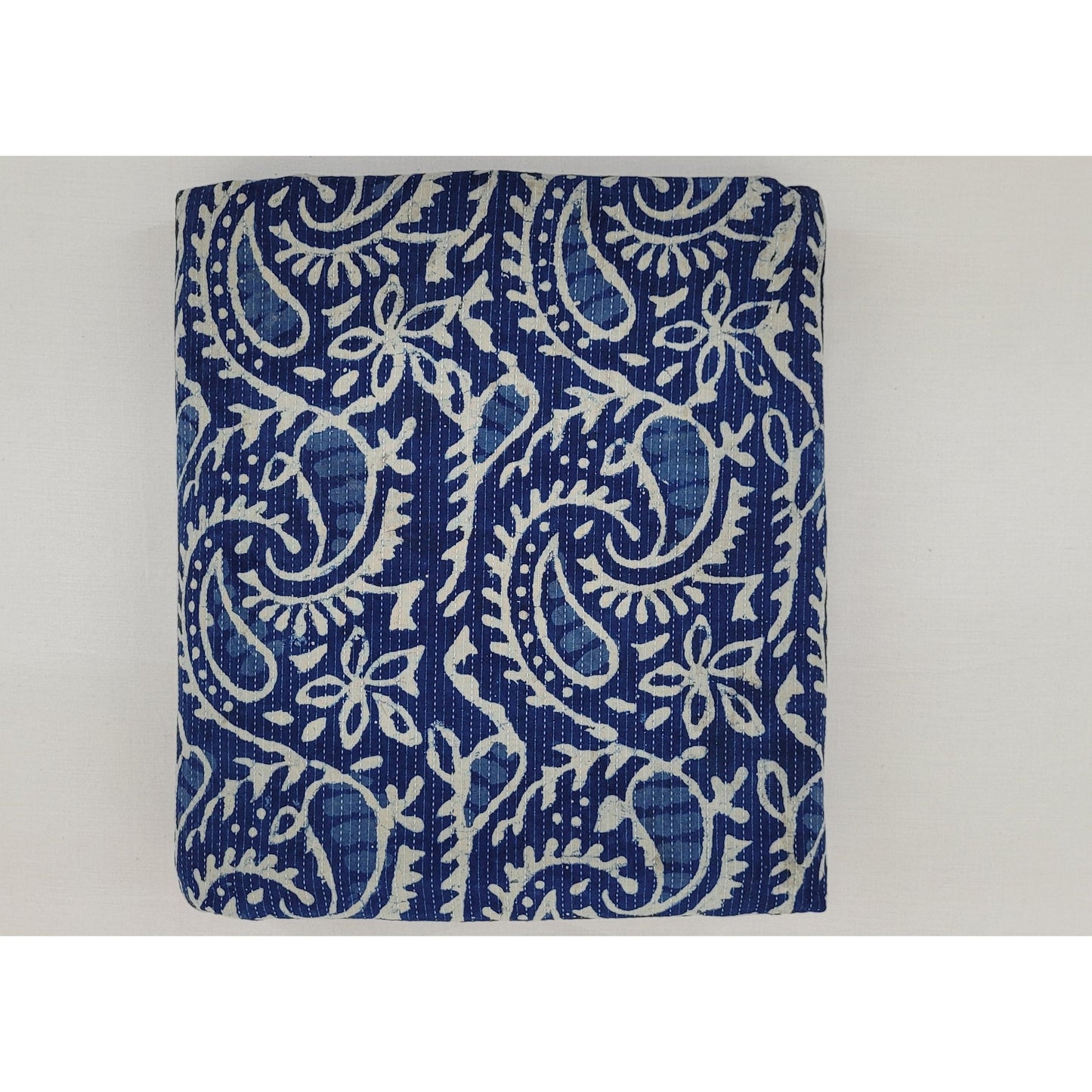 Indigo Color hand block printed Bagru cotton fabric - Vinshika