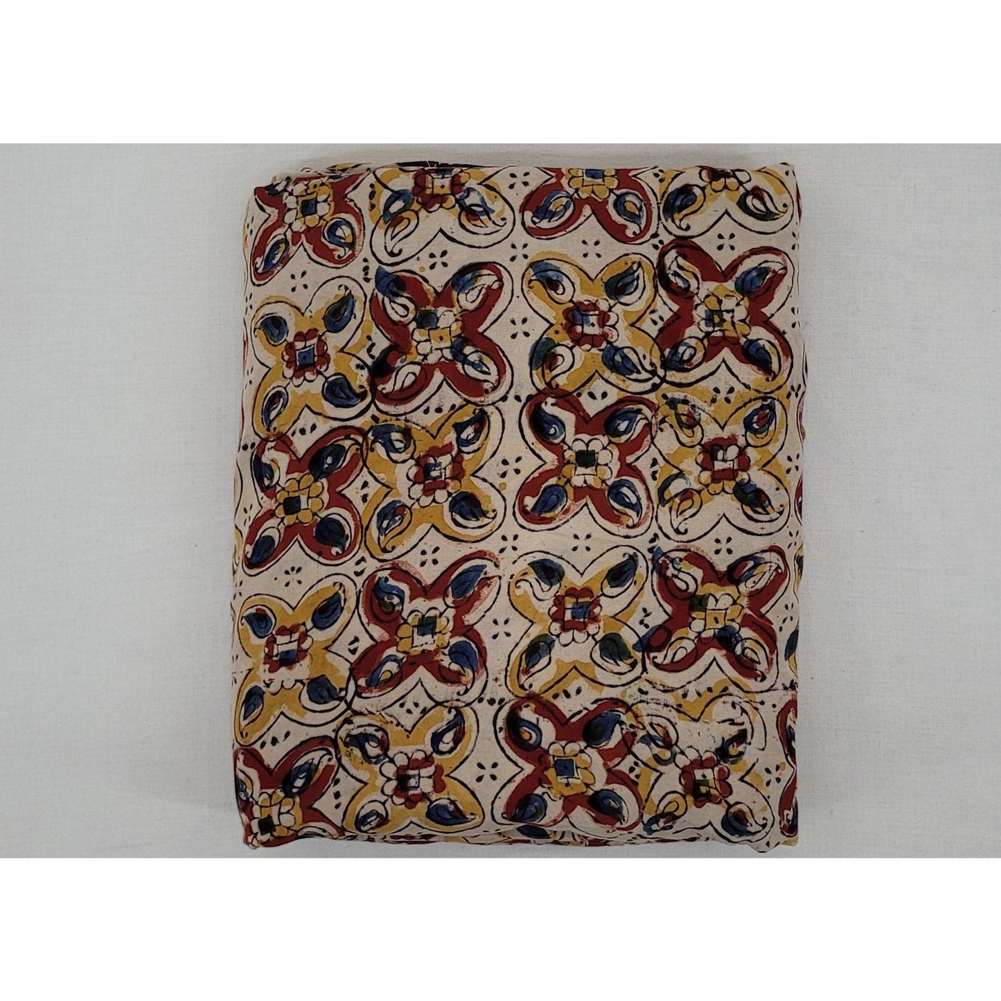 Hand block printed kalamkari silk fabric - Vinshika