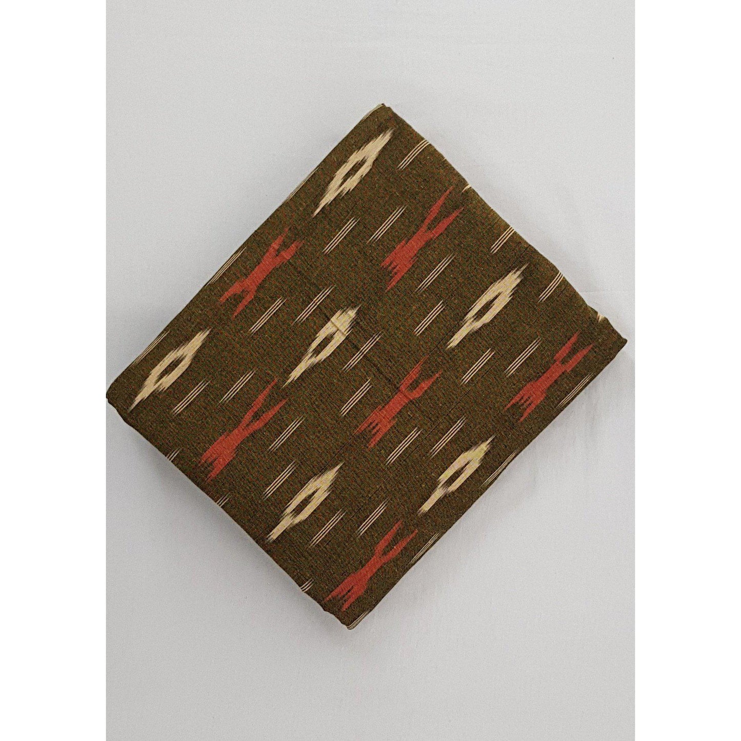 Earth color Handwoven Ikat cotton fabric - Vinshika
