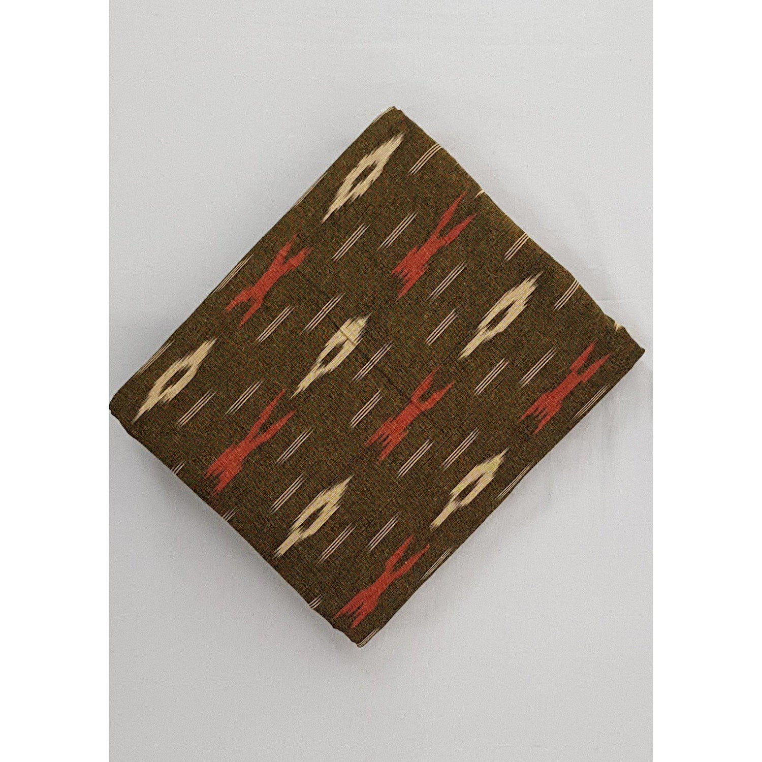 Earth color Handwoven Ikat cotton fabric - Vinshika