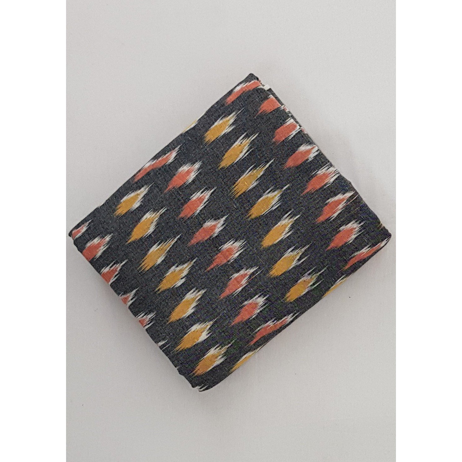 Black Melange color Handwoven Ikat cotton fabric - Vinshika