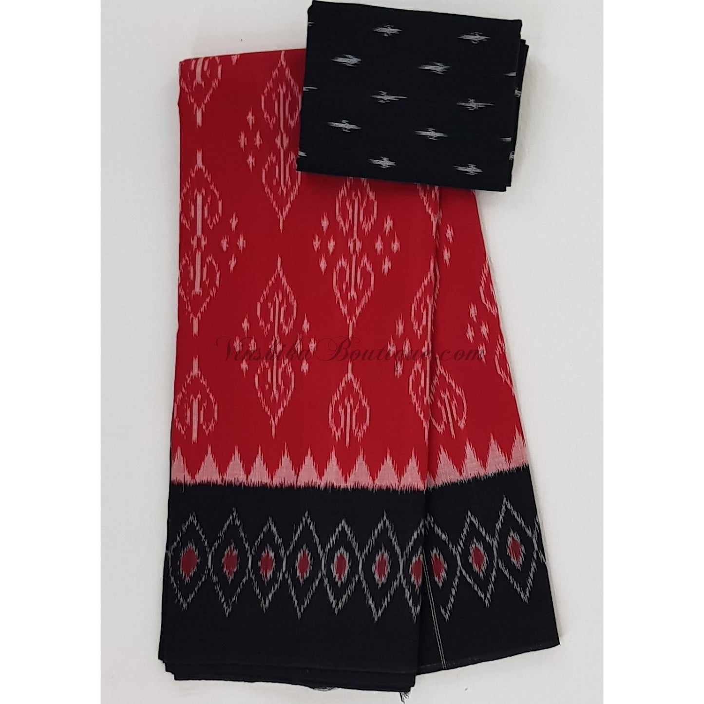 Handloom pochampally ikat mercerized cotton saree - Vinshika