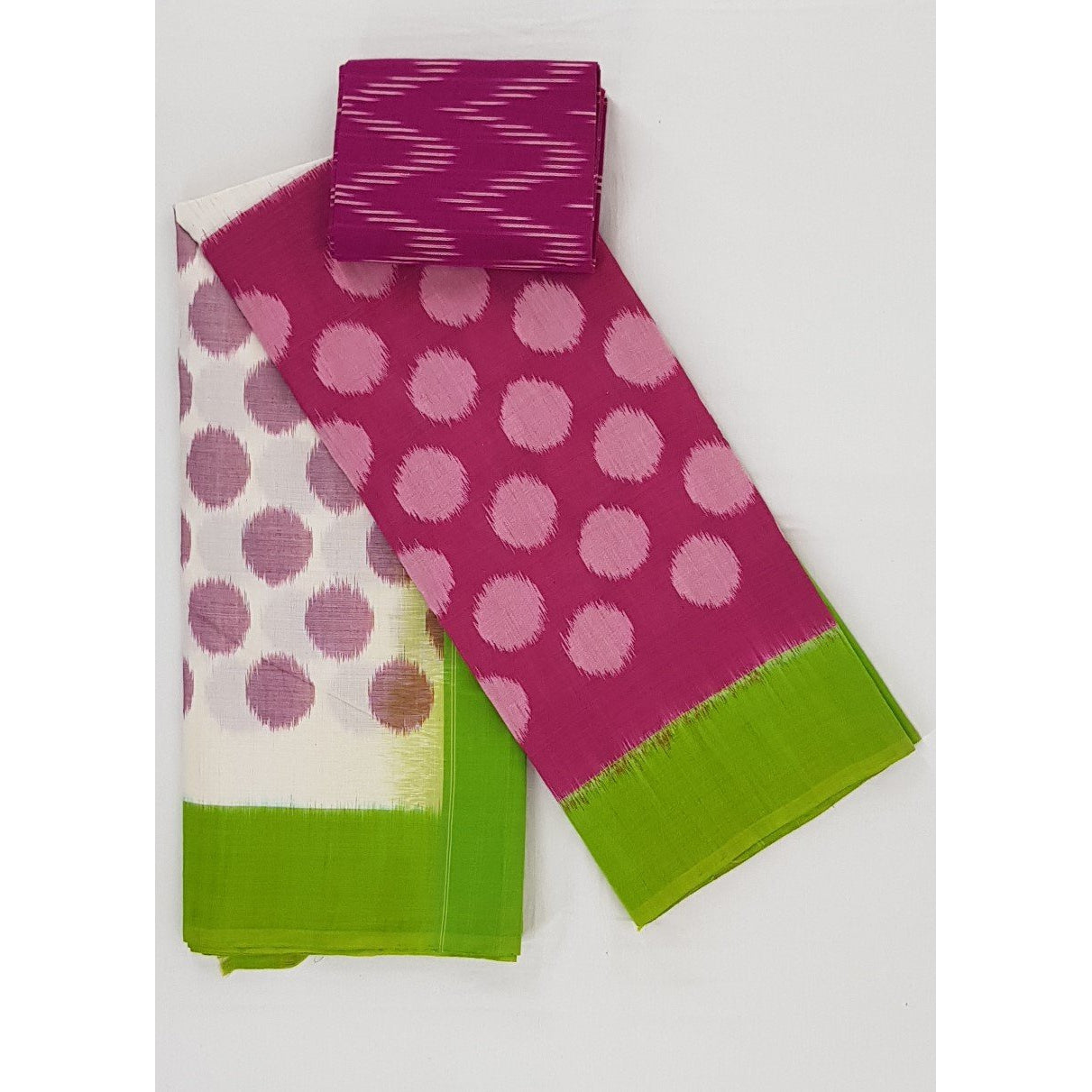 Handloom pochampally ikat mercerized cotton saree with blouse - Vinshika
