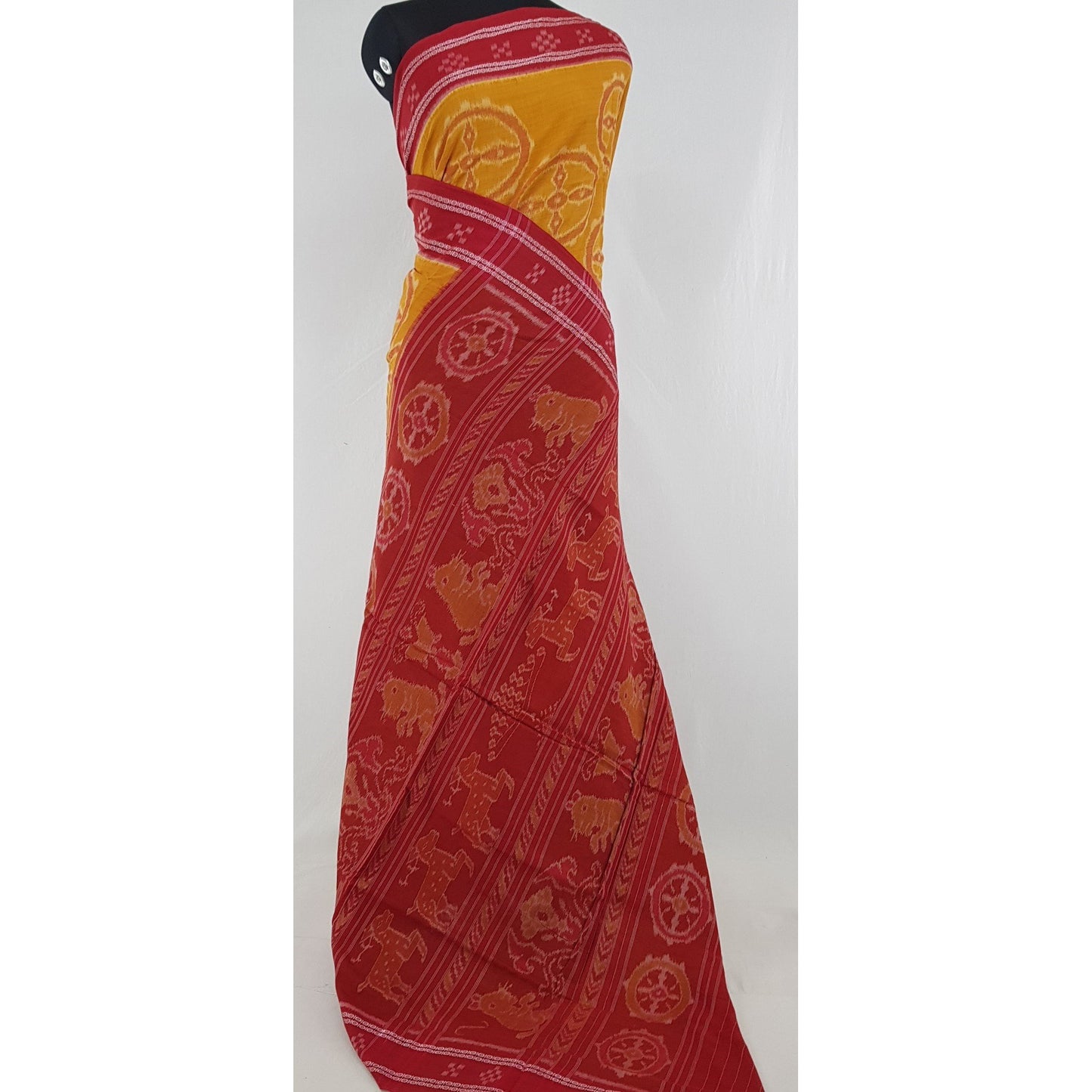 Handloom sambalpuri ikat mercerized cotton saree with blouse - Vinshika