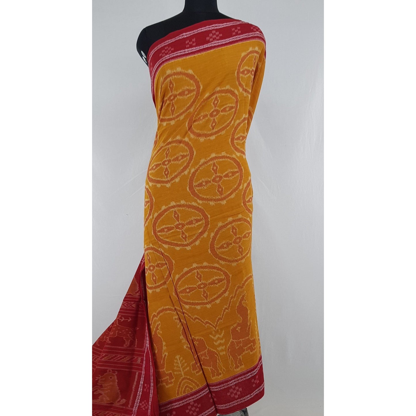 Handloom sambalpuri ikat mercerized cotton saree with blouse - Vinshika